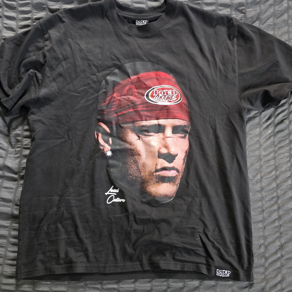 Loud Culture- SF Niners CMC McCaffrey Player Portrait Oversized Tee ( Black )